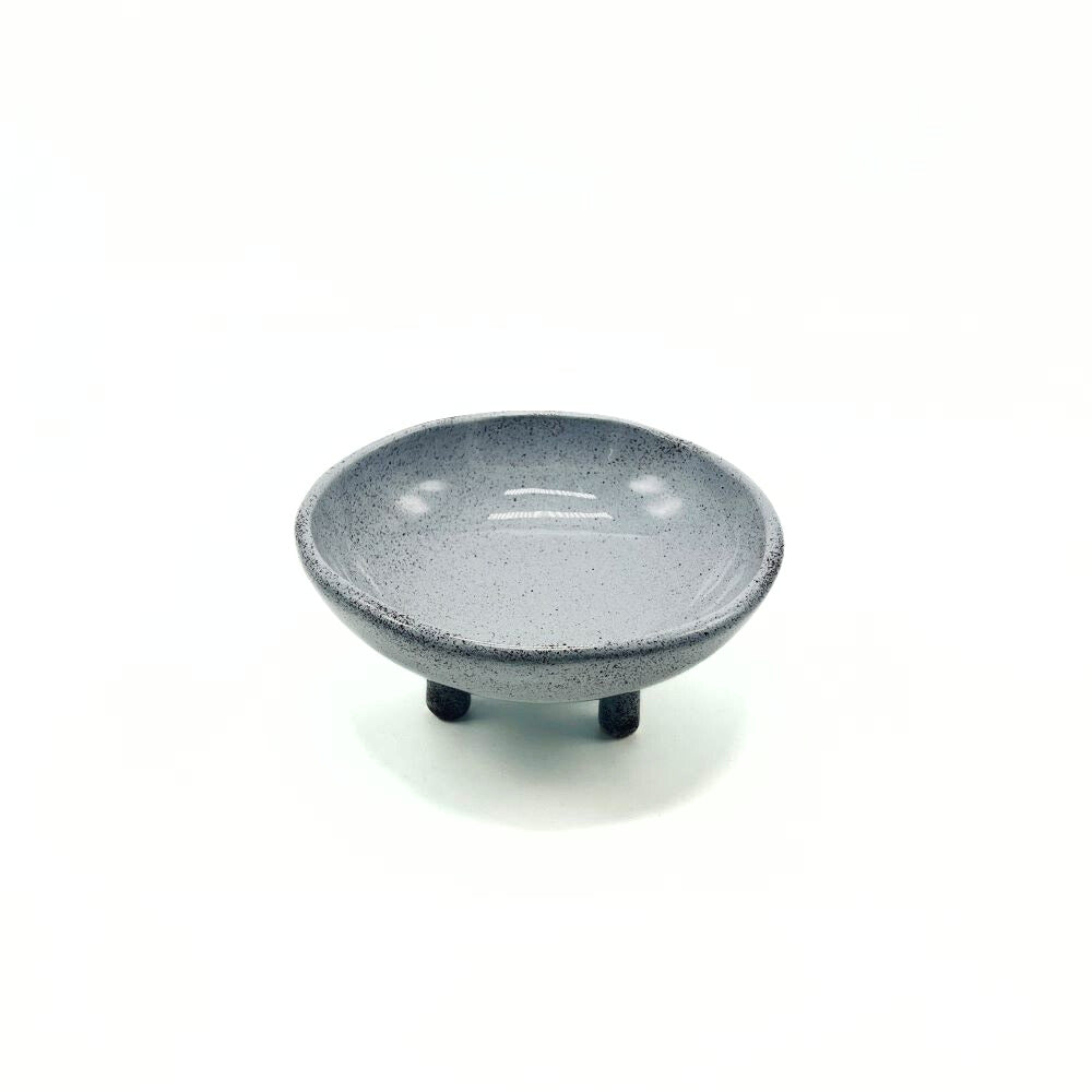 Round Light Gray Dish with Base image 3
