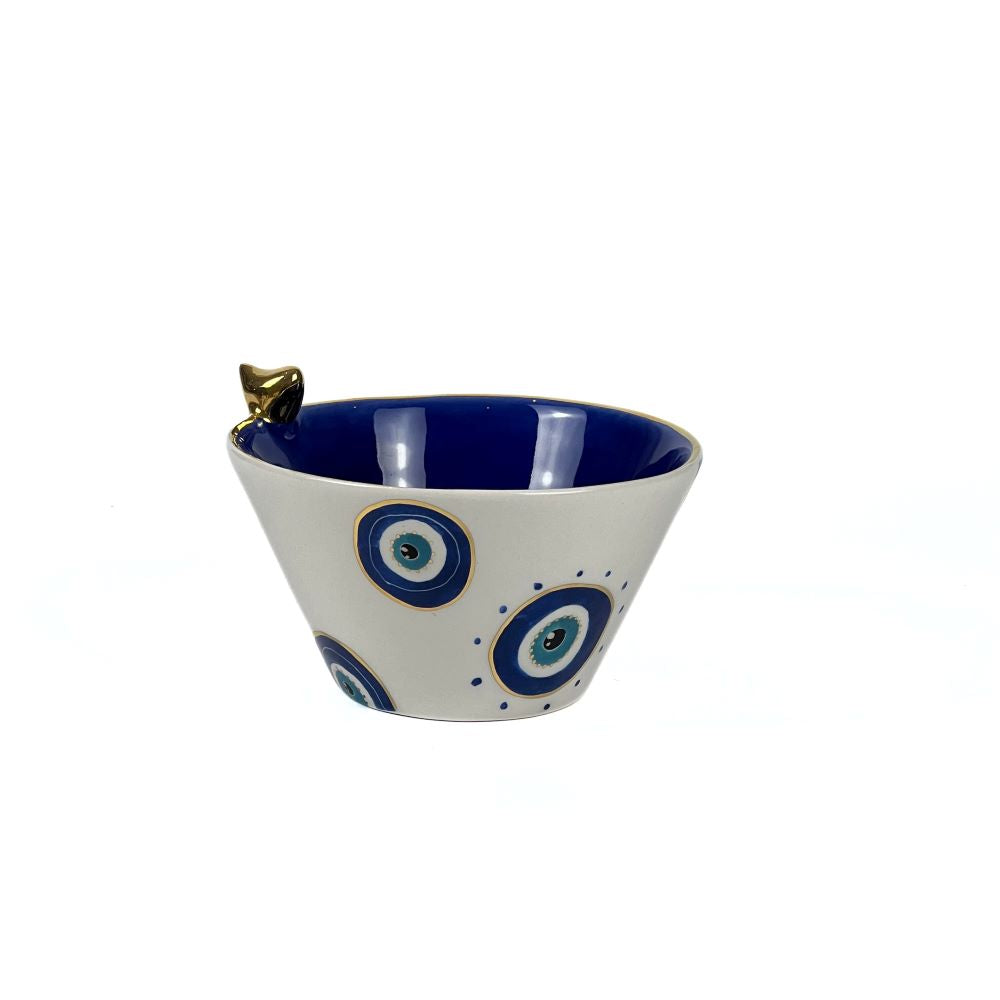 Evil Eye Bowl With Gold Bird - M image