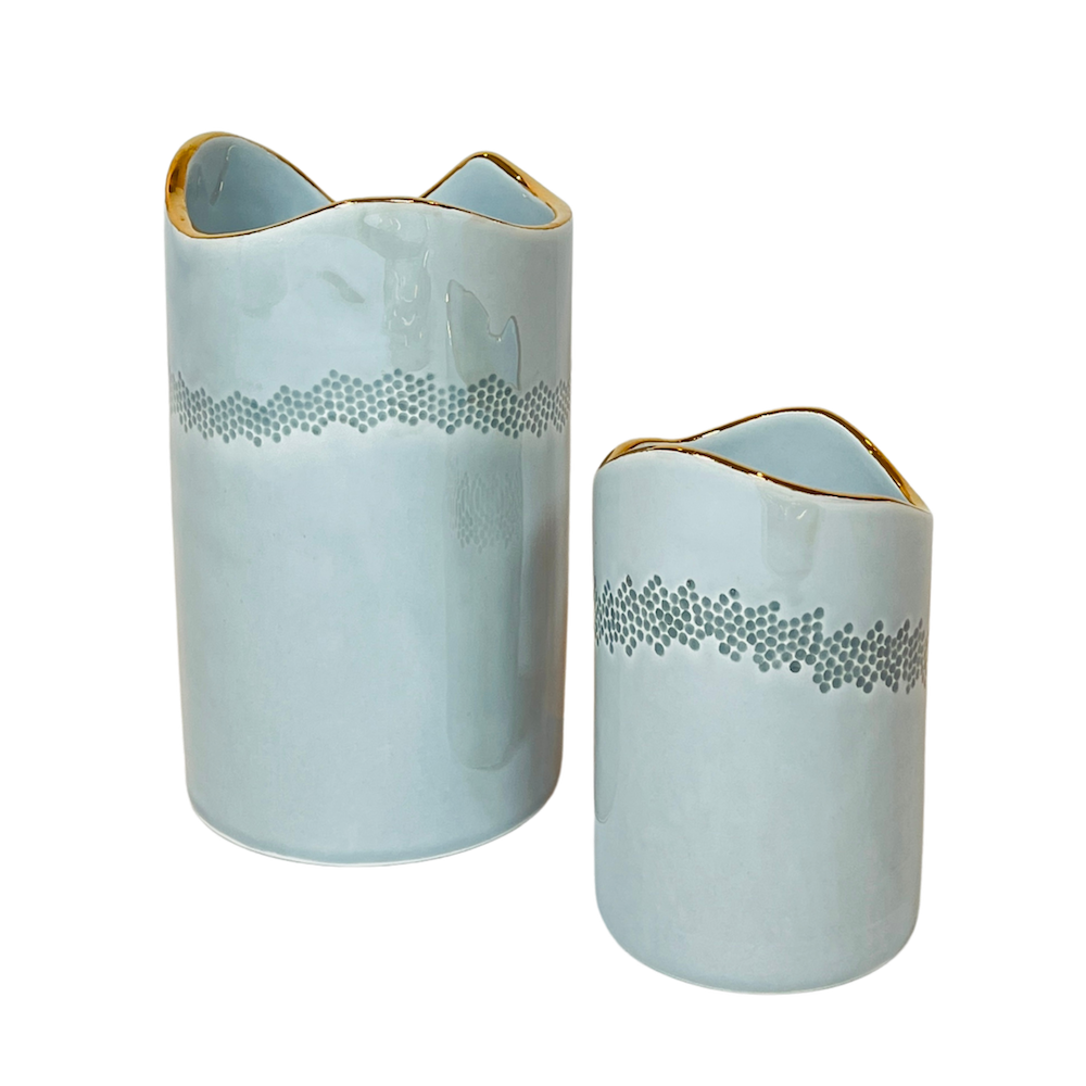Pearl-Glazed Ceramic Vase - Medium image