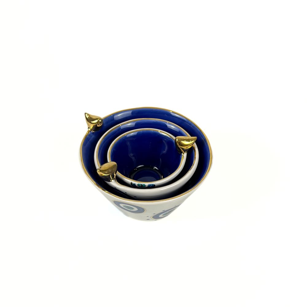 Evil Eye Bowl With Gold Bird image 1