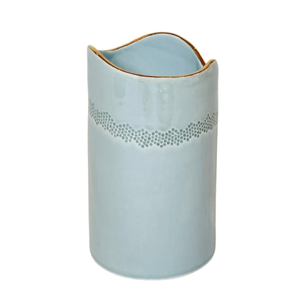 Pearl-Glazed Ceramic Vase