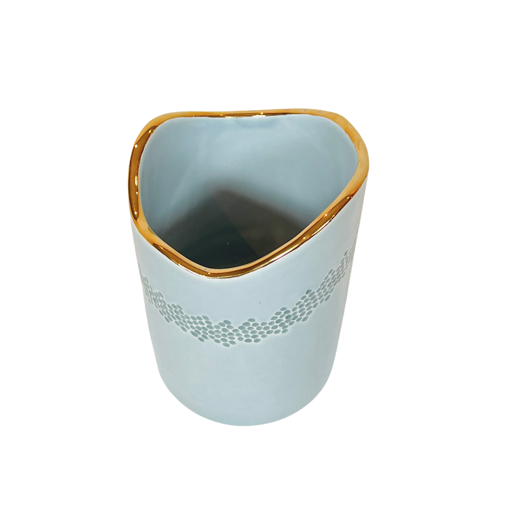 Pearl-Glazed Ceramic Vase image 1