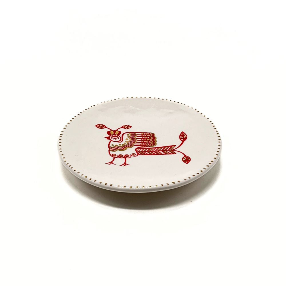 Plate with Red and Gold Bird 1 image 2