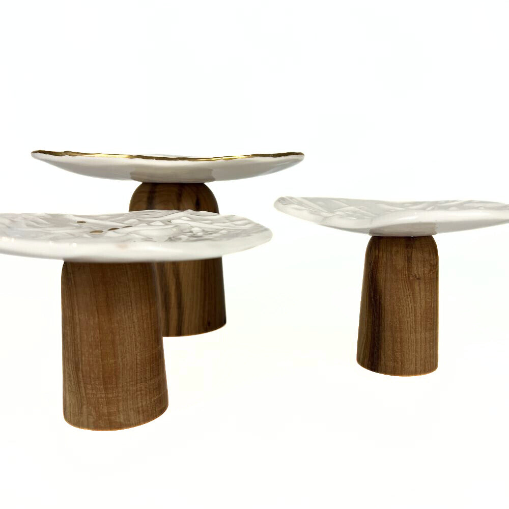 White Typography Dish With Base image 4