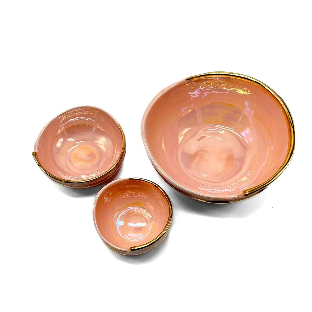 Pink Bowl With Gold Edge image 4