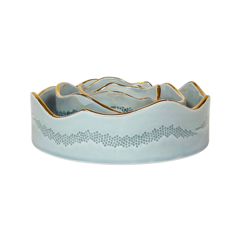 Pearl-Glazed Ceramic Bowl