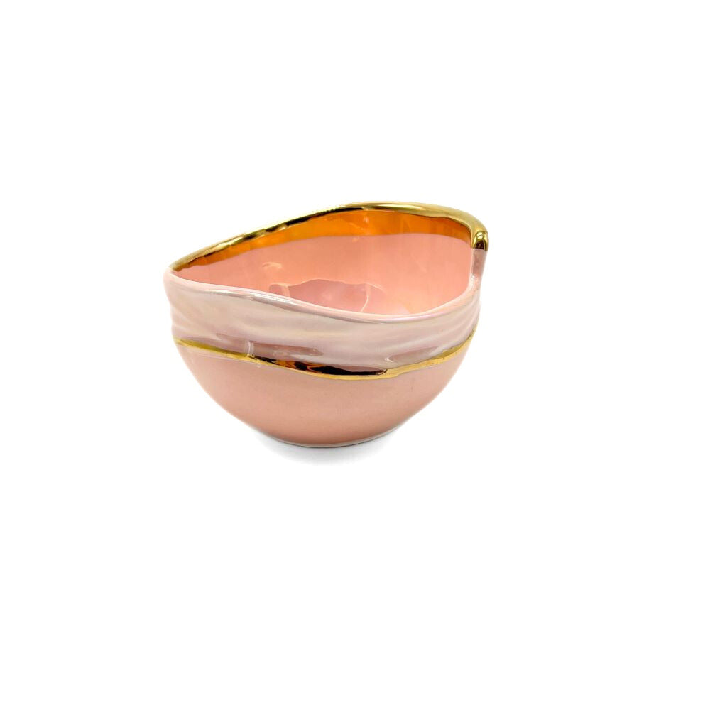 Pink Bowl With Gold Edge image 1