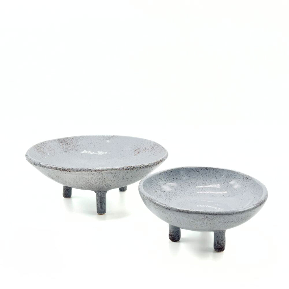 Round Light Gray Dish with Base image 0