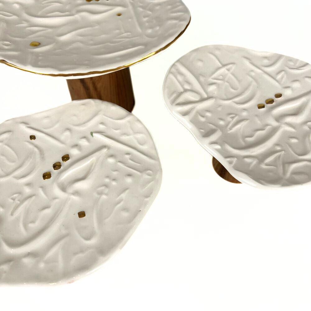 White Typography Dish With Base image 0
