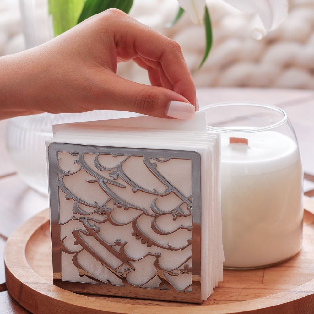 Silver Calligraphy Tissue Paper Holder image 3