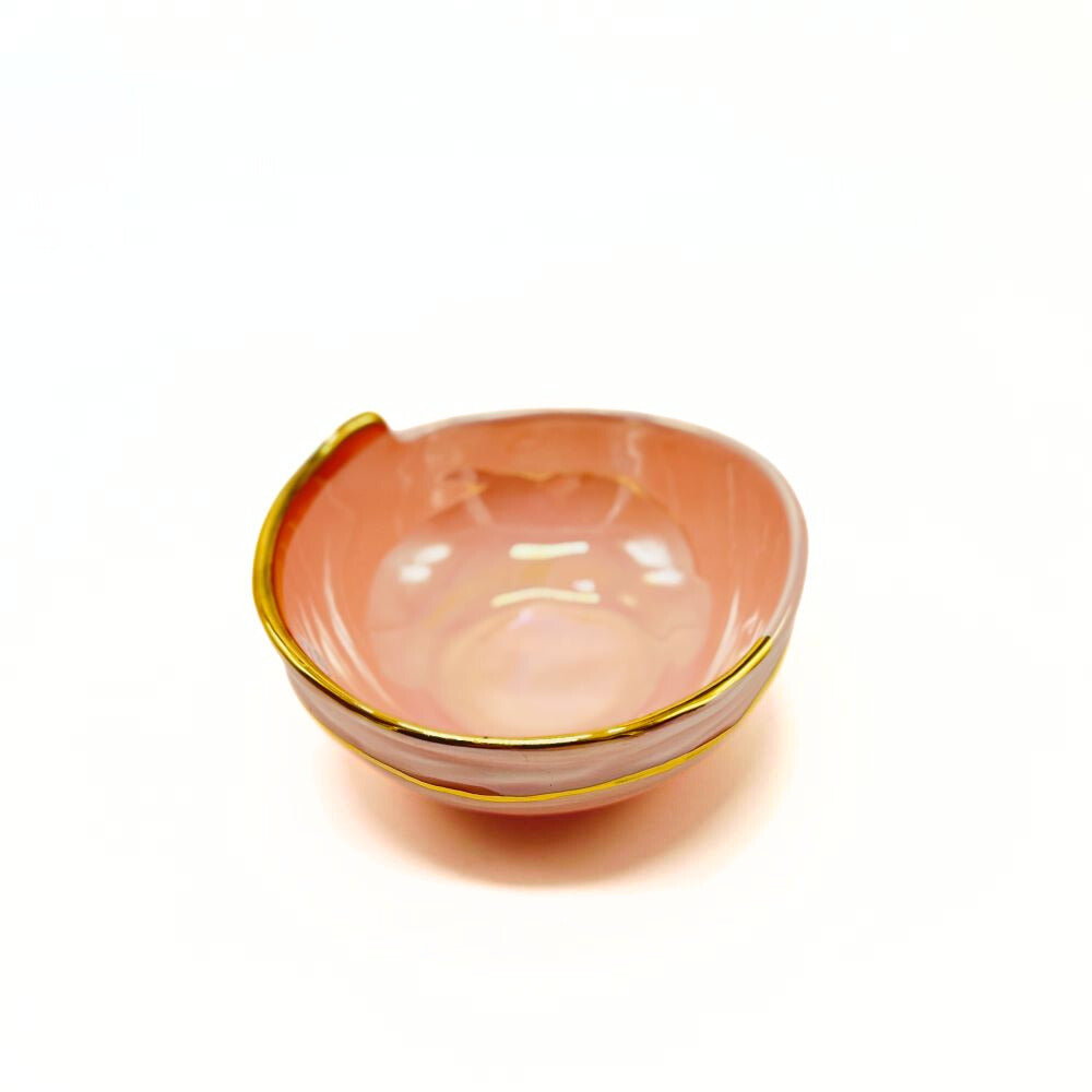 Pink Bowl With Gold Edge image 6