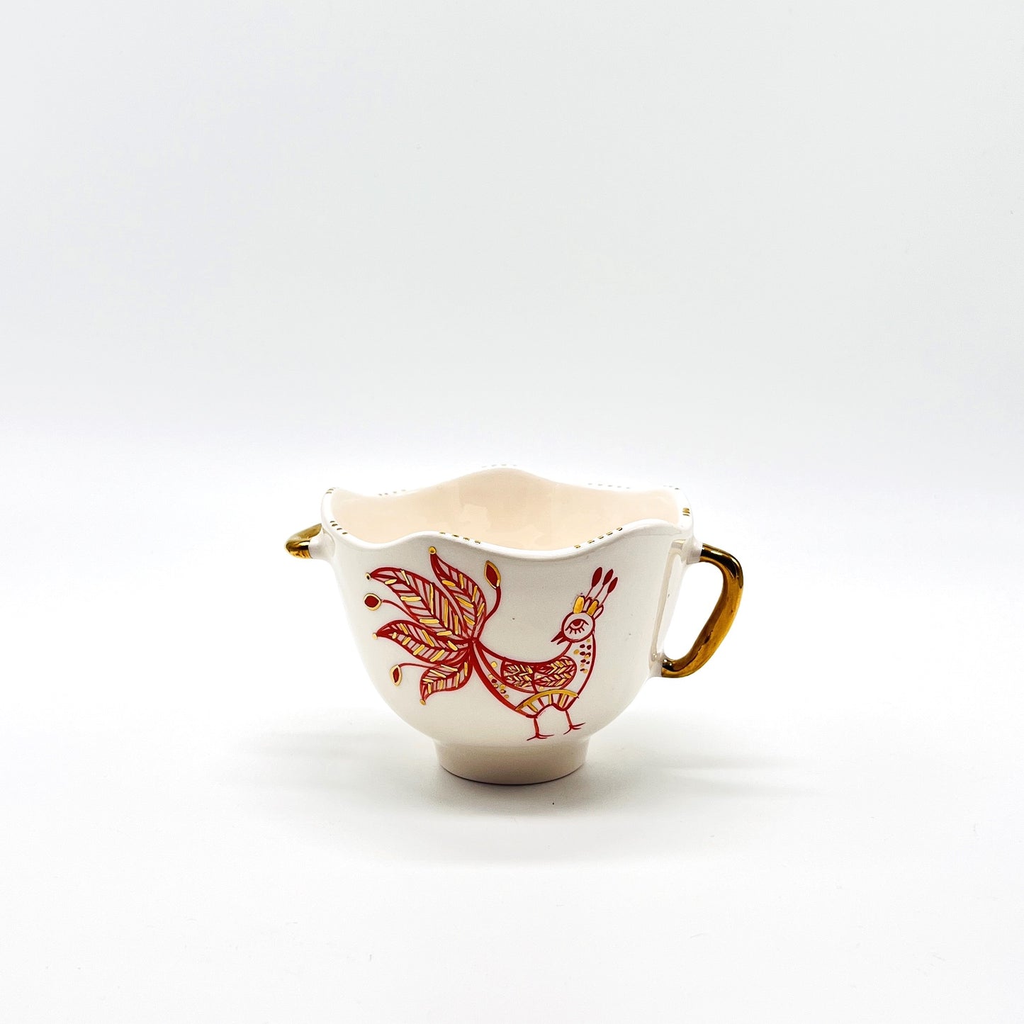 Bowl with Red and Gold bird 2 - Size 1 image