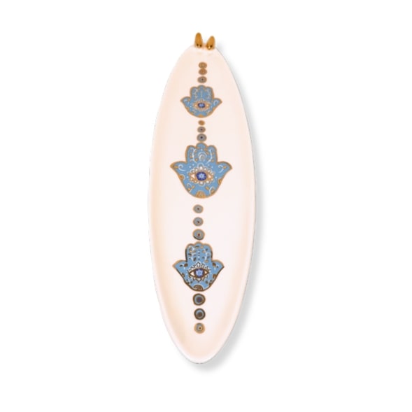 Large Bird Hamsa Oval Dish