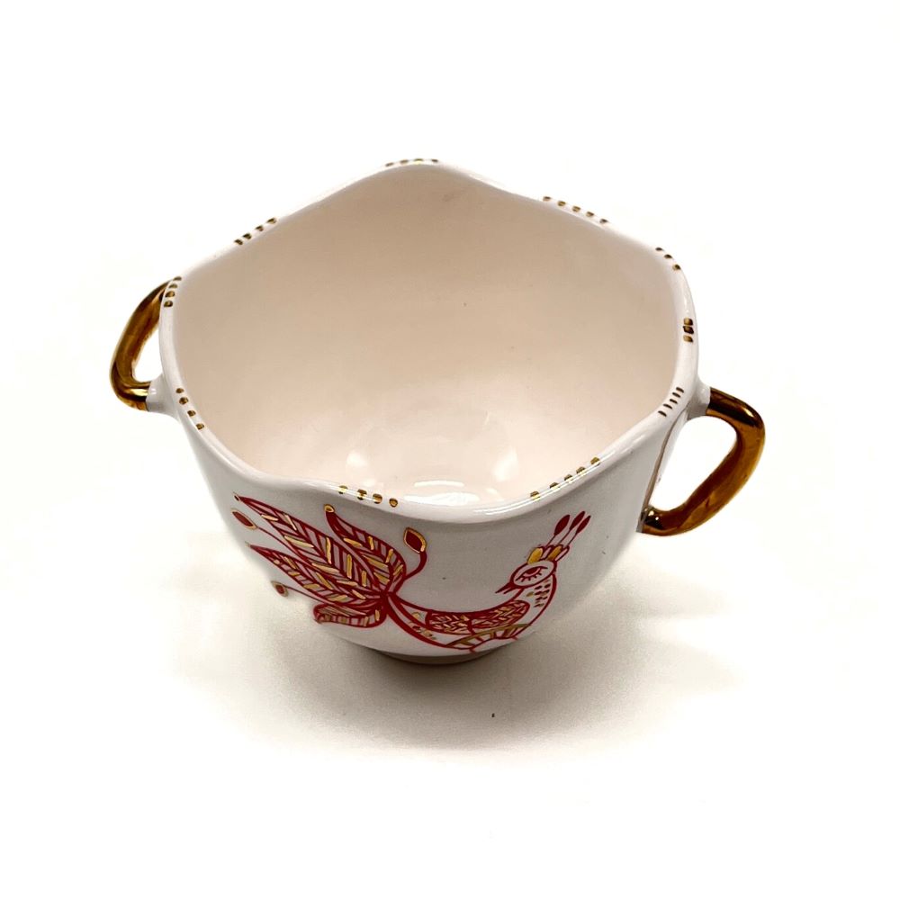 Bowl with Red and Gold bird 2 image 1