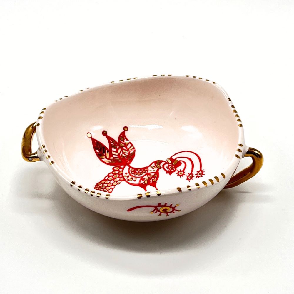 Bowl with Red and Gold bird 4 image 2