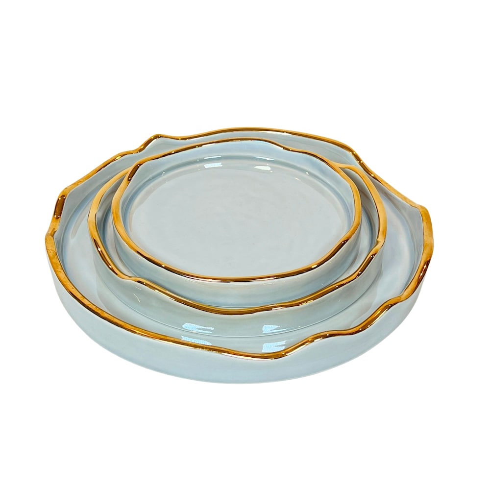 Pearl-Glazed Ceramic Dish