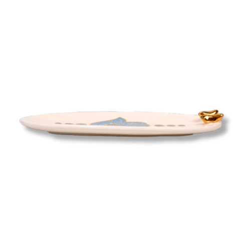 Small Bird Hamsa Oval Dish