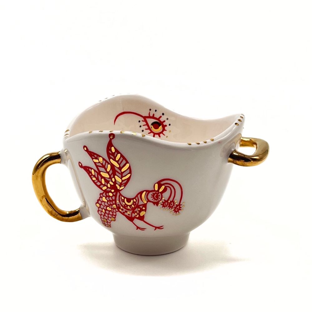 Bowl with Red and Gold bird 4 image 0