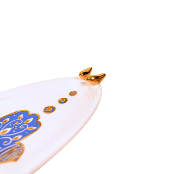 Small Bird Hamsa Oval Dish