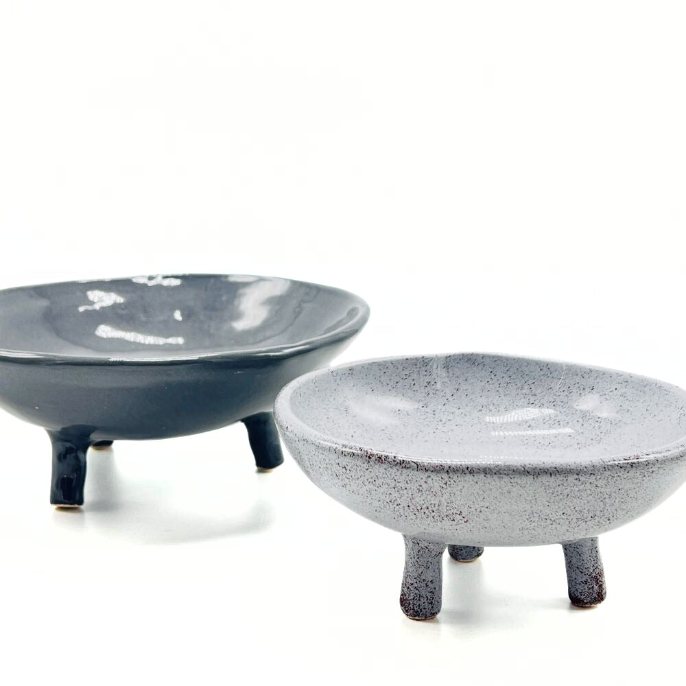 Round Light Gray Dish with Base image 4