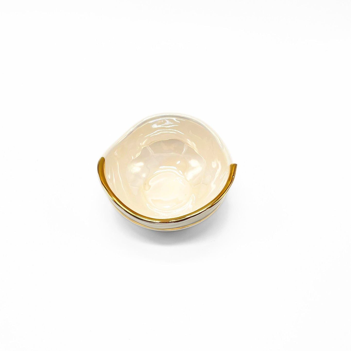 White Bowl With Gold Edge image 7