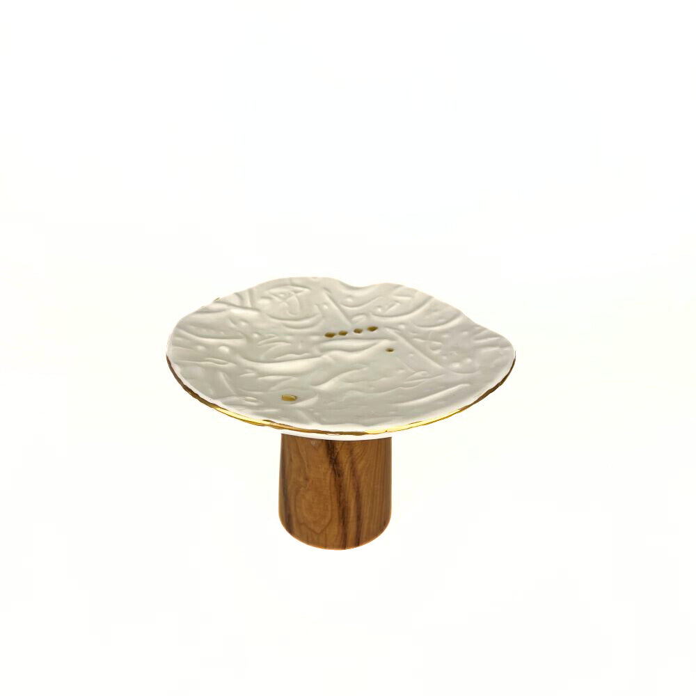 White Typography Dish With Base image 2