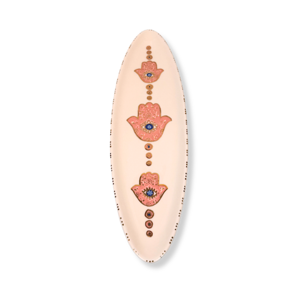 Large Hamsa Oval Dish - Pink image