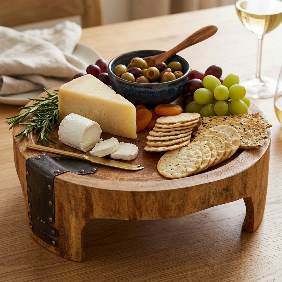 Wood Platter With Base