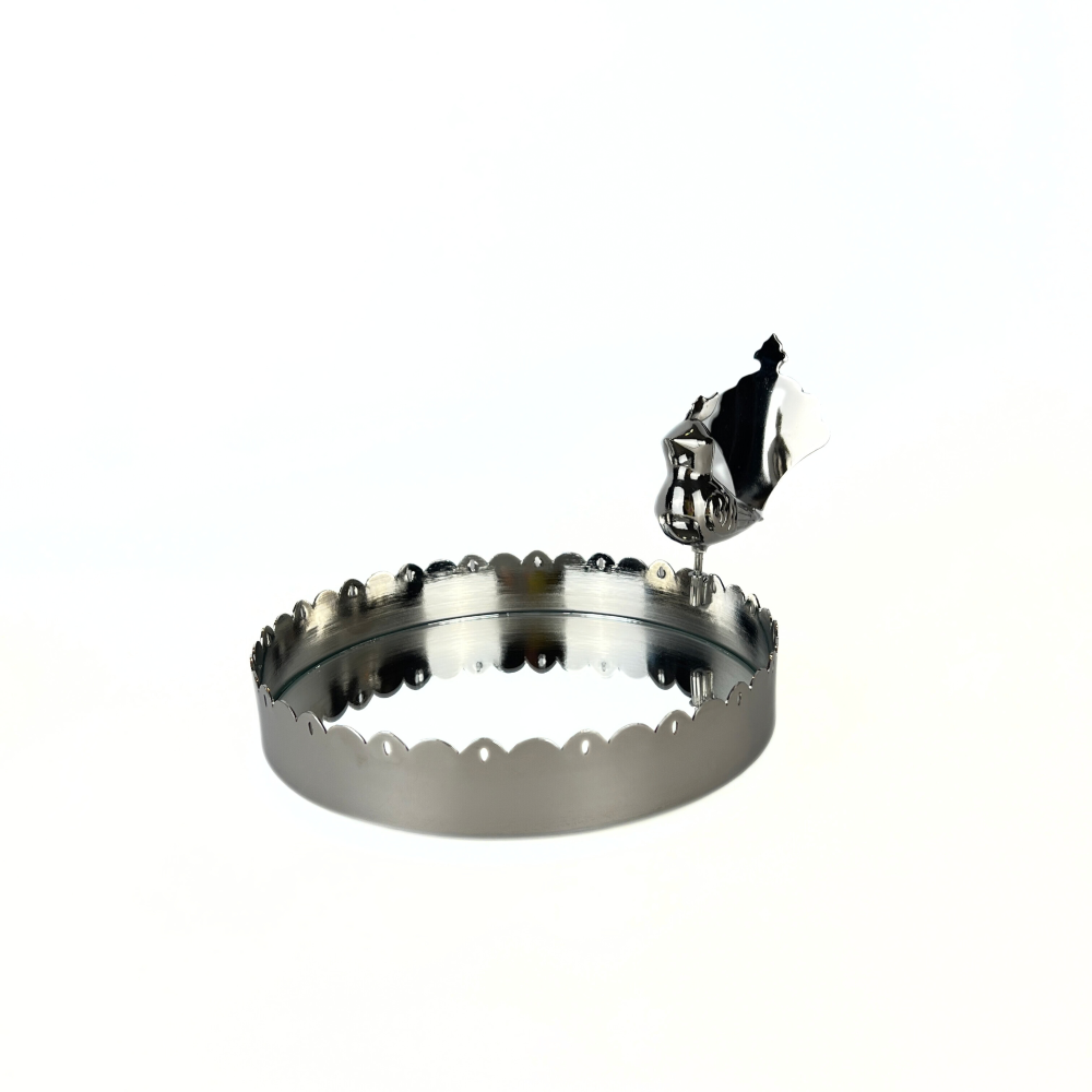 Peacock Round Tray Silver