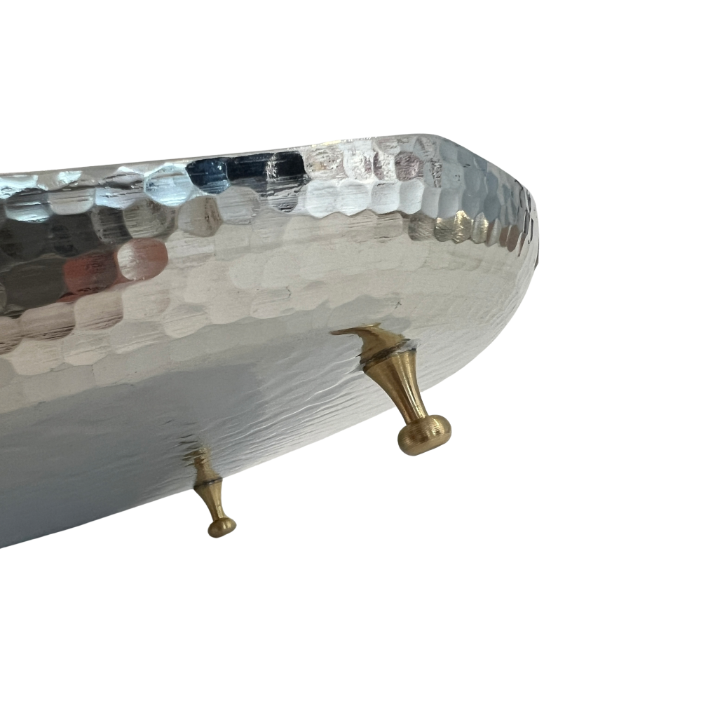 Atlas Copper Round Dish with Brass Base