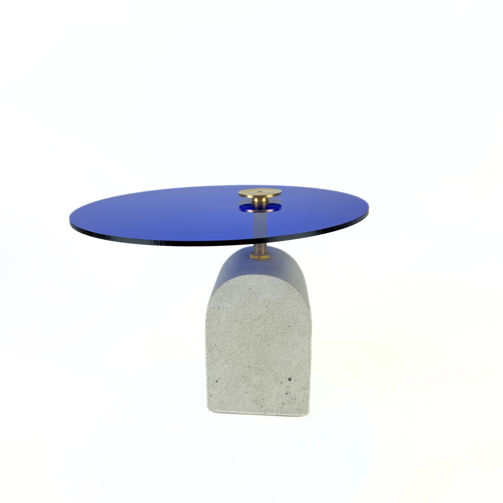 Concrete Base Dish ( Blue )