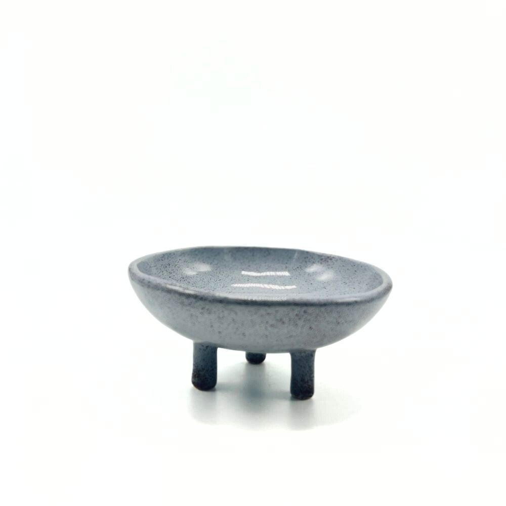 Round Light Gray Dish with Base image 1
