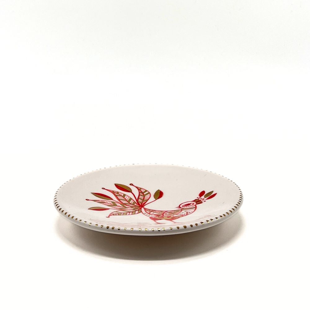 Plate with Red and Gold Bird 2 image 2
