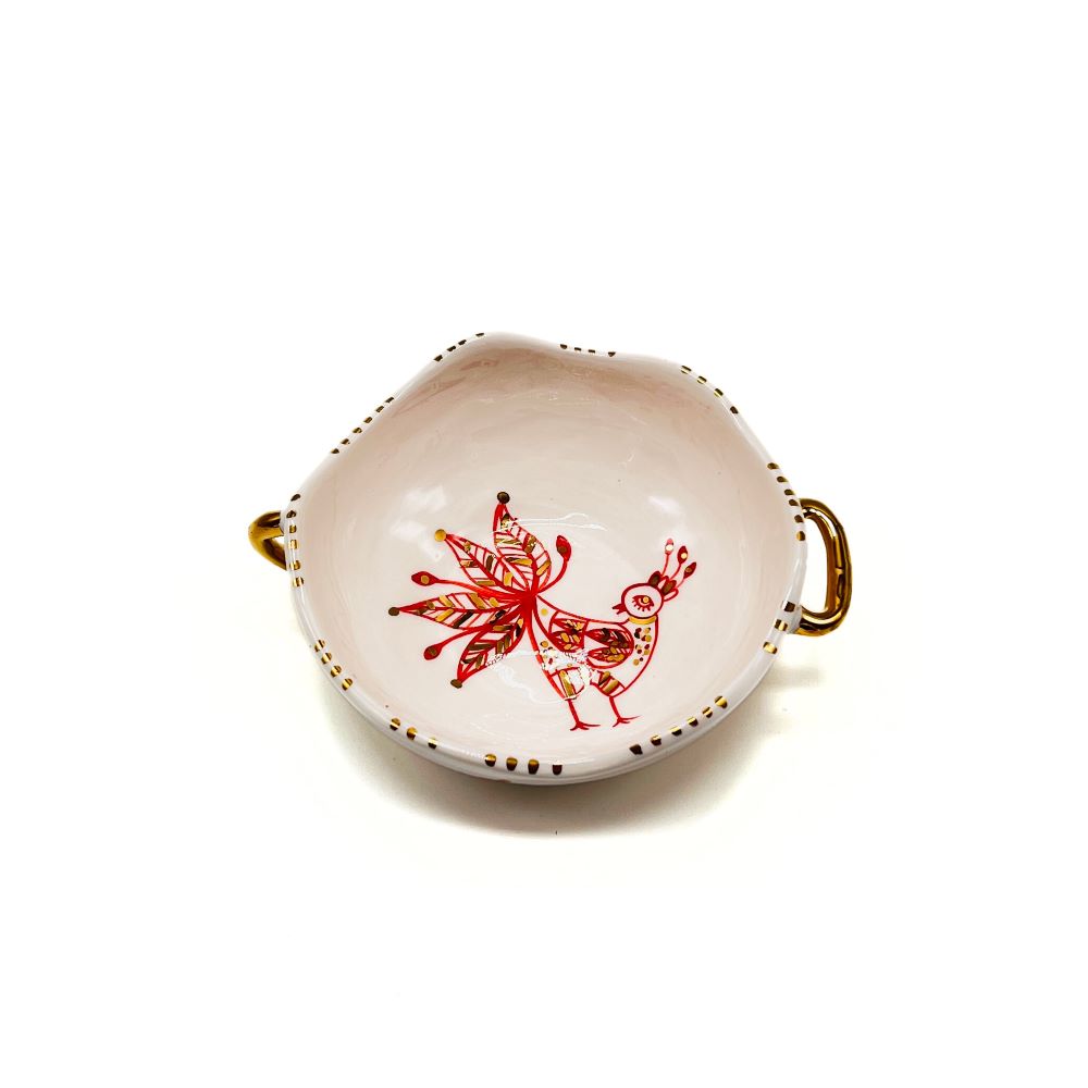 Bowl with Red and Gold bird 2 image 5
