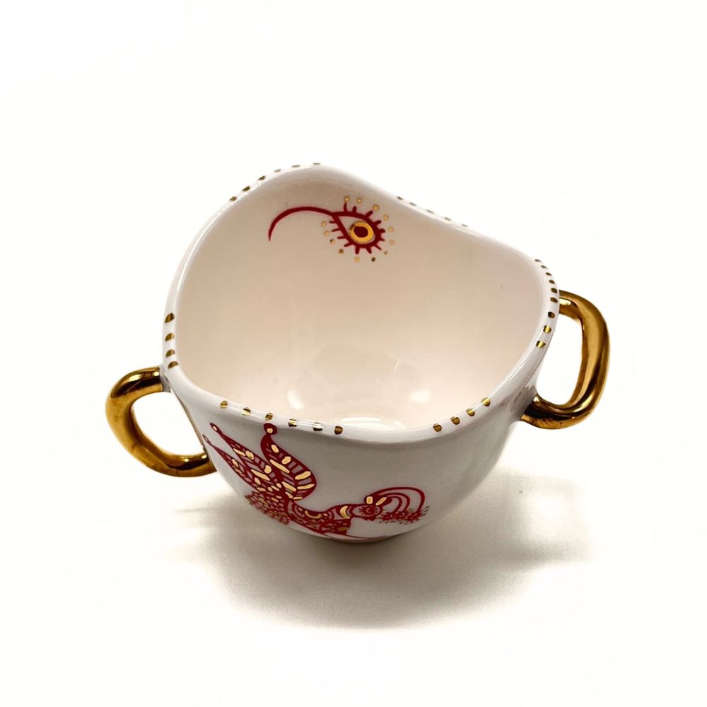 Bowl with Red and Gold bird 4 image 4
