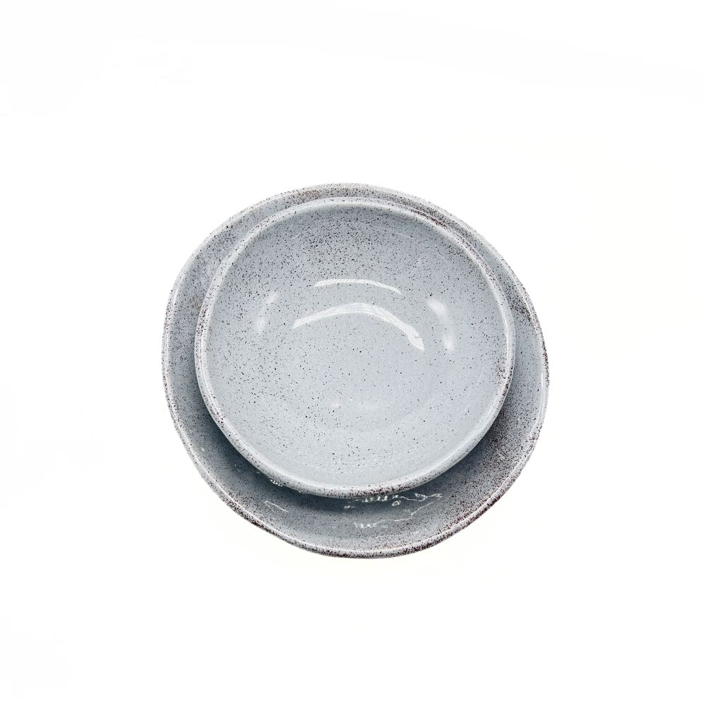 Round Light Gray Dish with Base image 6