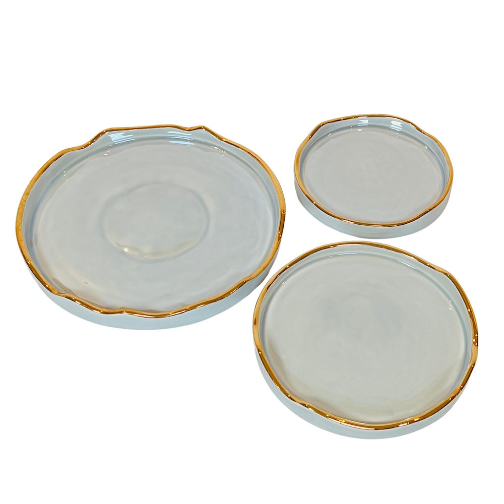 Pearl-Glazed Ceramic Dish - Medium image