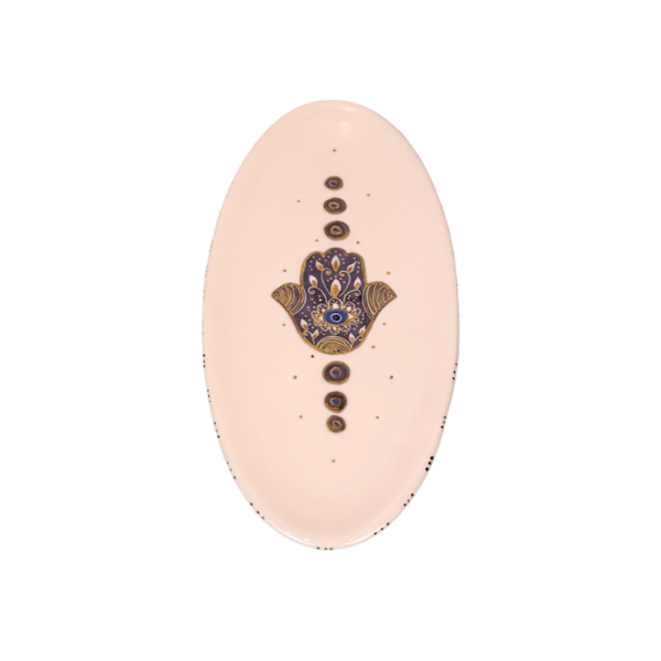 Medium Hamsa Oval Dish - Purple image