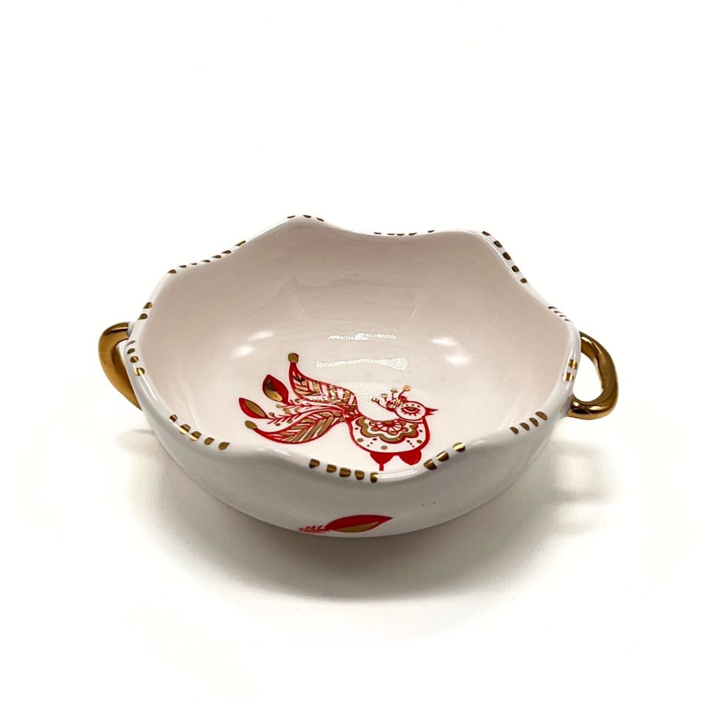 Bowl with Red and Gold bird 3 image 5