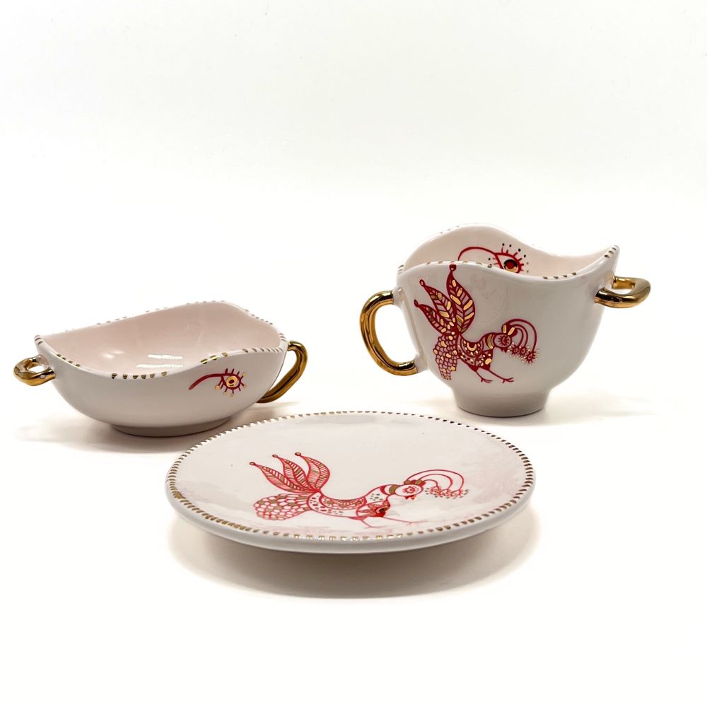 Plate with Red and Gold Bird 4 image 4
