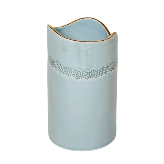 Pearl-Glazed Ceramic Vase