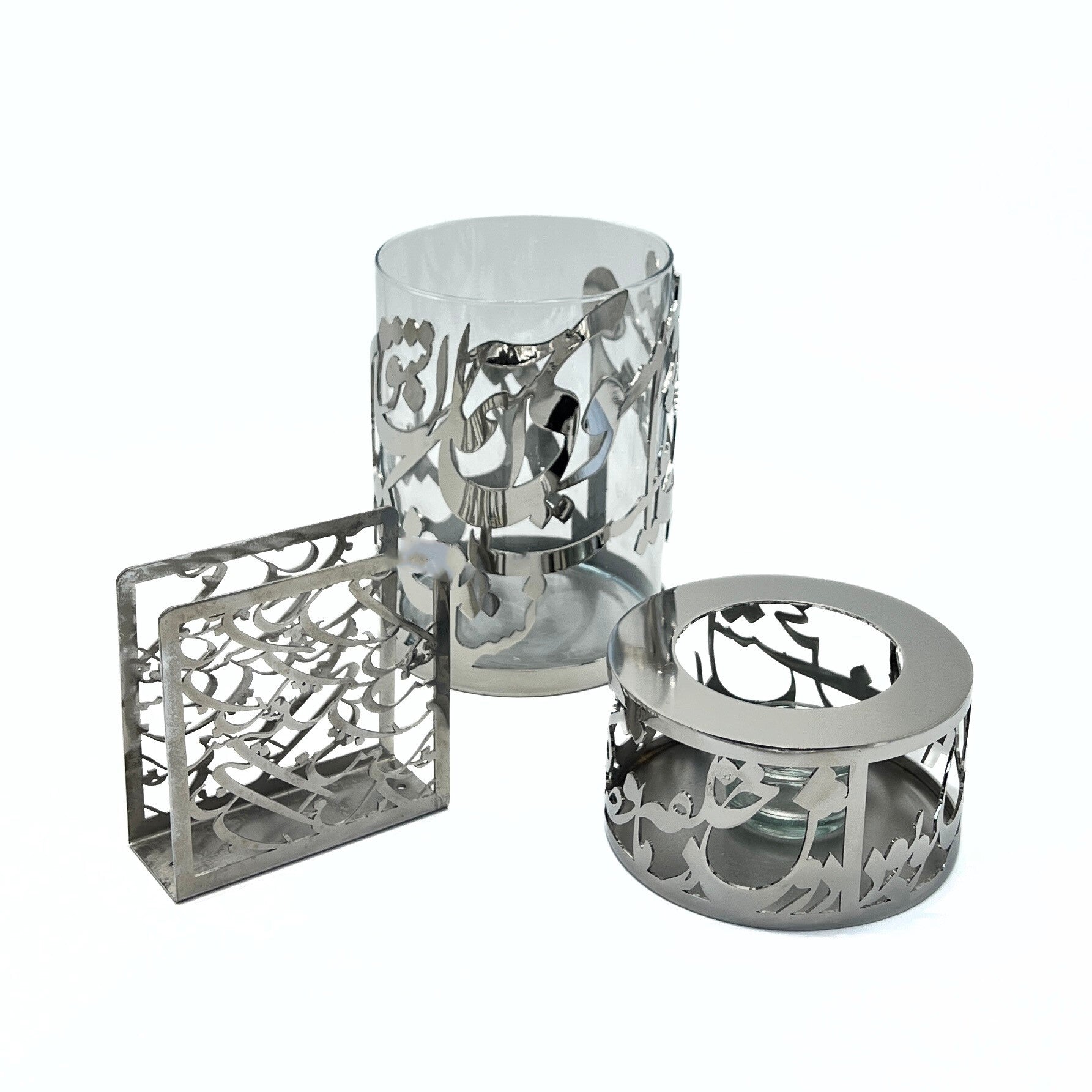 Silver Calligraphy Vase image 1