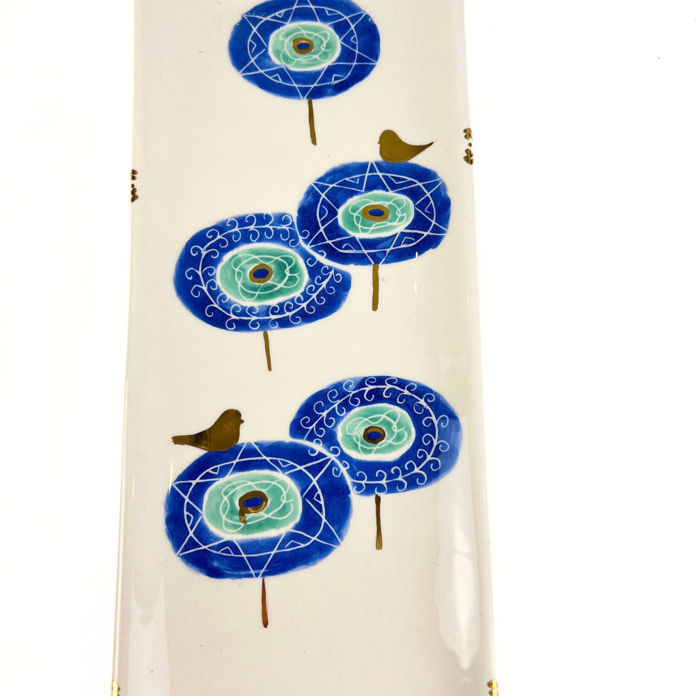 Nazar Rectangle Dish with Bird Pattern