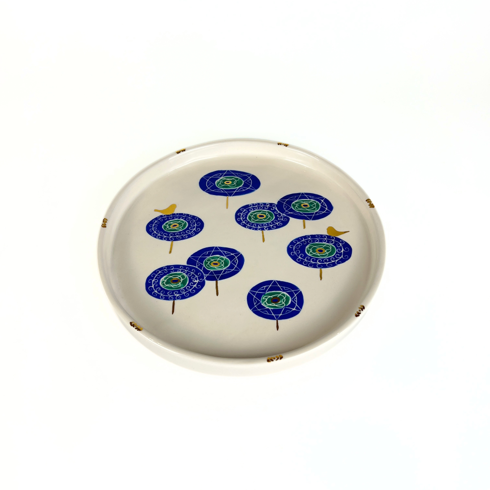Nazar Round Dish with Bird Pattern
