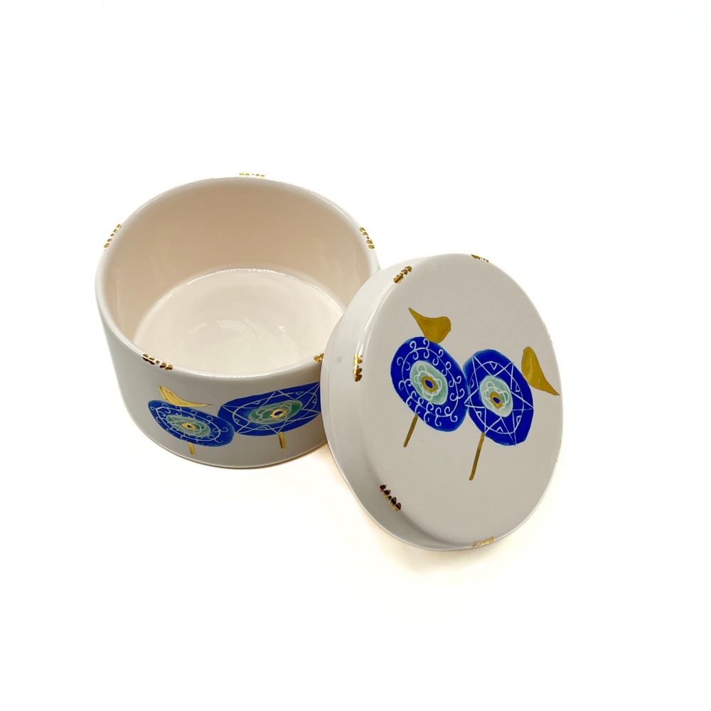 Ceramic Container With Bird Pattern (Round) image 2