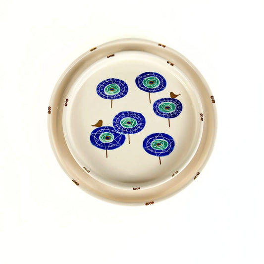 Nazar Round Dish with Bird Pattern
