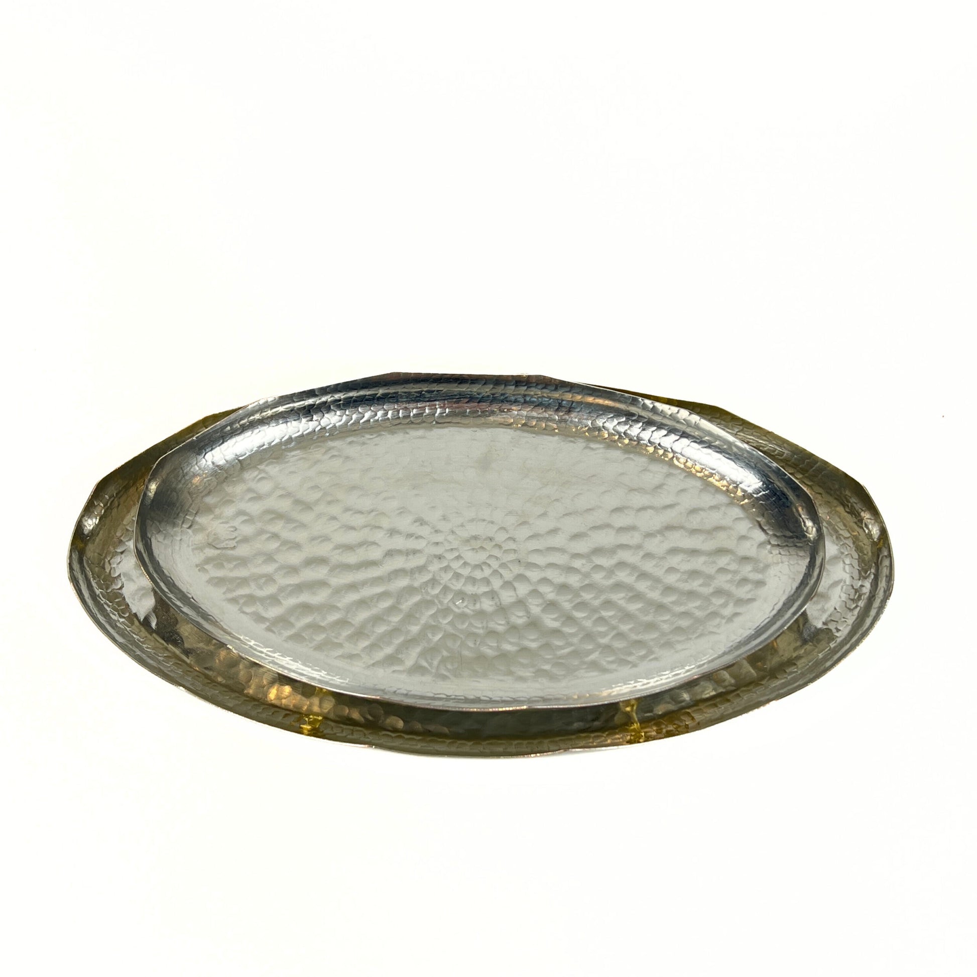 Atlas Copper Oval Dish with Brass Base image 5
