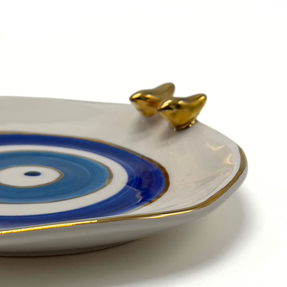 Evil Eye Ceramic Plate With Bird image 1