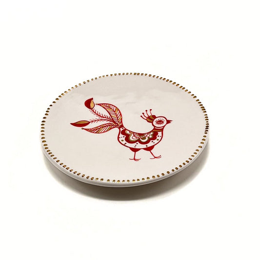 Plate with Red and Gold Bird 3 image 0