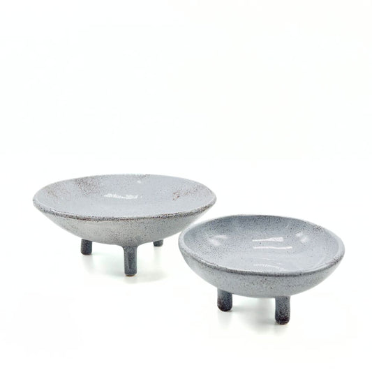 Round Light Gray Dish with Base image 0